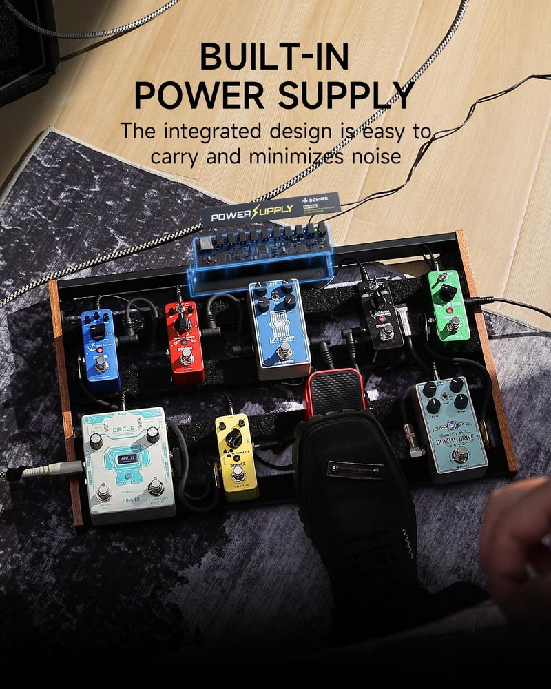 Donner لوحة دواسات الجيتار مع مزود طاقة مدمج، لوحة دواسات تأثيرات من سبائك الألمنيوم، DB-P300، 3.4Lb، 19.7 * 12.3 * 1.8" - Image 2